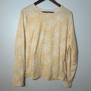 Hang Ten Womens XL Long Sleeve Floral UV Protection Top Peach White